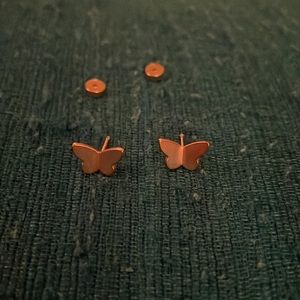 Butterfly earrings with flat screw on backs